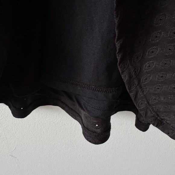 Michael Kors Dress Womens Medium Black Flutter‎ Sleeve Front Tie Mini Whimsigoth - Picture 9 of 11